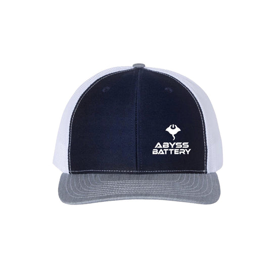 ABYSS® - Navy on White Richardson Mesh Trucker Hat